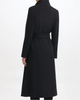 Image of Kenneth Cole Convertible Collar Wool Blend Belted Maxi Coat - Black