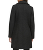 Image of Kenneth Cole Asymmetric Zip Front Boucle Wool Coat - Black