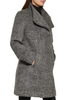 Image of Kenneth Cole Asymmetric Wool Blend Boucle Coat - Charcoal