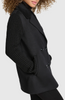 Image of Kenneth Cole Double Breasted Double Face Wool Peacoat with Shaker Knit Sleeves - Black