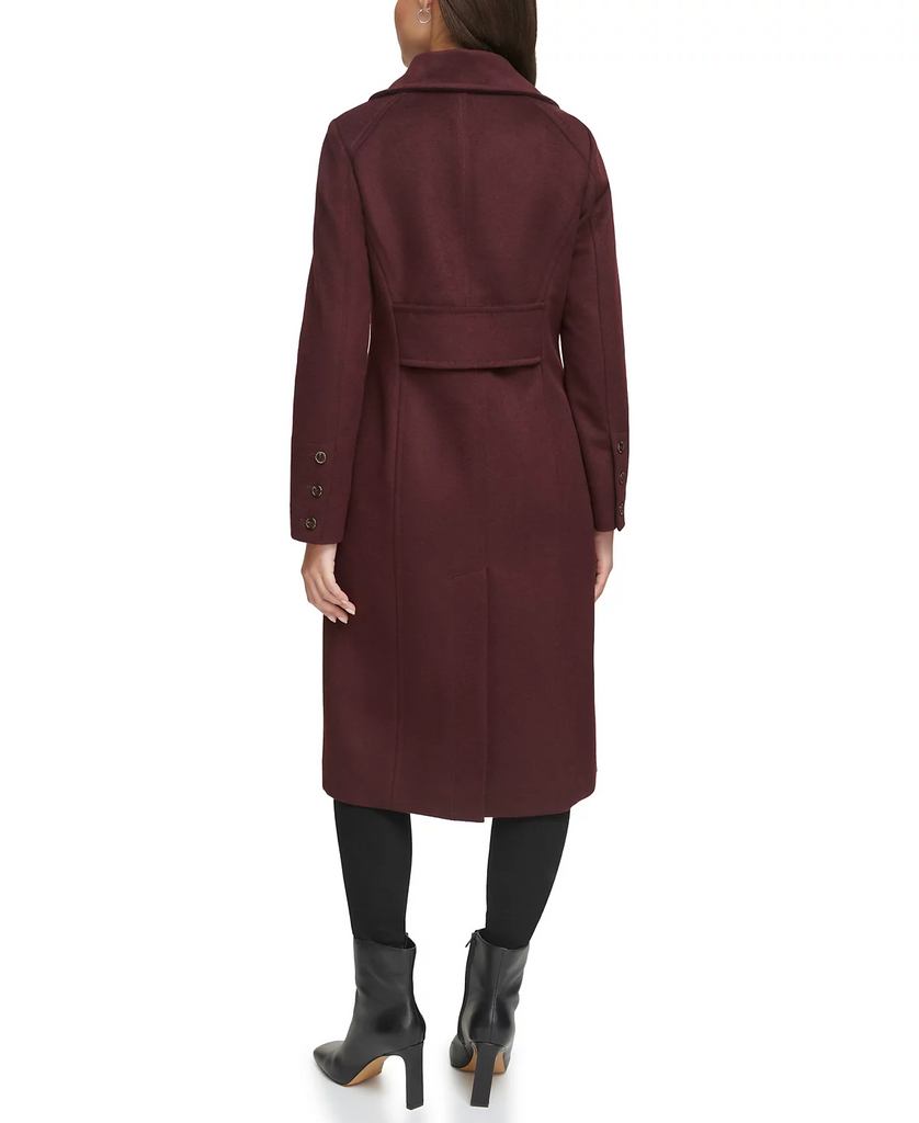 Kenneth Cole Melton Wool Blend Stand Collar Walker Coat Kenneth Cole Melton Wool Blend Stand Collar Walker Coat