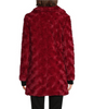 Image of Kenneth Cole Textured Faux Fur Coat - Crimson