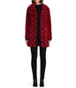 Image of Kenneth Cole Textured Faux Fur Coat - Crimson