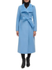 Image of Kenneth Cole Convertible Collar Wool Blend Belted Maxi Coat - Periwinkle