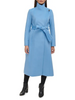 Image of Kenneth Cole Convertible Collar Wool Blend Belted Maxi Coat - Periwinkle