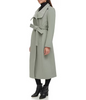 Image of Kenneth Cole Convertible Collar Wool Blend Belted Maxi Coat - Sage
