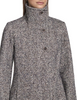 Image of Kenneth Cole Tweed Wool Blend Stand Collar Walker Coat - Black