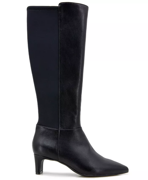 Kenneth Cole Reaction Berry Mixed Media Tall Shaft Low Heel Boot - Black