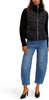 Image of Kensie Knit Sleeve Zip Front Puffer Jacket - Black