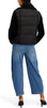 Image of Kensie Knit Sleeve Zip Front Puffer Jacket - Black