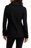 Image of Kensie Bouclé Wool Blend Double Breasted Peacoat - Black