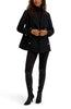 Image of Kensie Bouclé Wool Blend Double Breasted Peacoat - Black