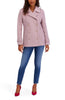 Image of Kensie Bouclé Wool Blend Double Breasted Peacoat - Rose