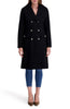 Image of Kensie Bouclé Wool Blend Double Breasted Walker Coat - Black