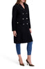 Image of Kensie Bouclé Wool Blend Double Breasted Walker Coat - Black