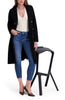 Image of Kensie Bouclé Wool Blend Double Breasted Walker Coat - Black