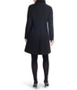 Image of Kensie Asymmetrical Button Stand Collar Fit-And-Flare Coat - Black