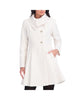 Image of Kensie Fold-Over Collar Faux Wool Fit-And-Flare Coat - Ivory