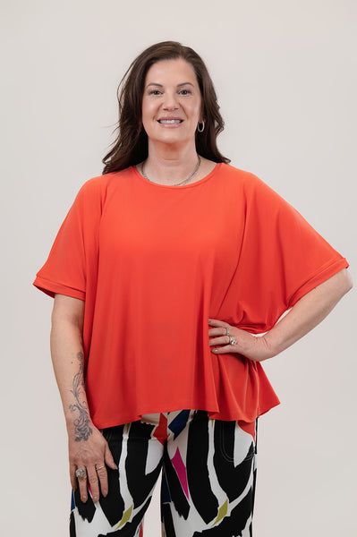 Kozan Tamu Relaxed Fit Short Sleeve Top - Tangerine