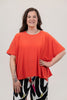 Image of Kozan Tamu Relaxed Fit Short Sleeve Top - Tangerine