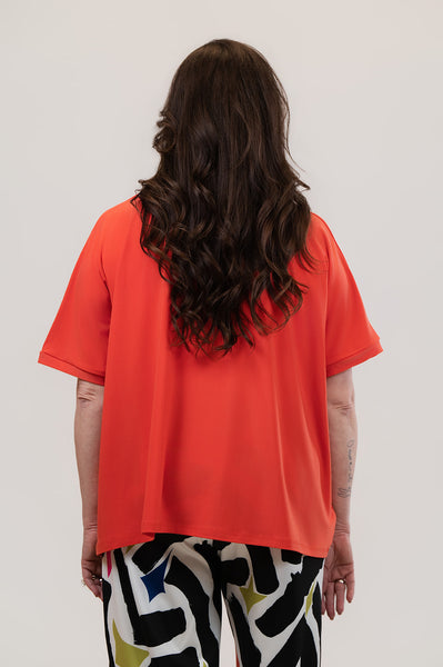 Kozan Tamu Relaxed Fit Short Sleeve Top - Tangerine