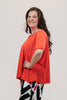 Image of Kozan Tamu Relaxed Fit Short Sleeve Top - Tangerine
