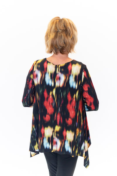 Kozan Asymmetric Hemline Juliette Top - Multicolor