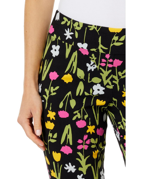 Krazy Larry Print Pull On Ankle Pant - Black Tulip *Take an EXTRA 1/2 Off*
