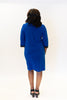 Image of Scapa by Lauren Perre Mixed Media Patch Pocket Cowl Neck Dress - Cobalt