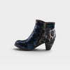 Image of L'Artiste Dessalynn Floral Suede Ankle Boot - Navy Multi