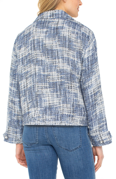 Liverpool Boxy Tweed Jacket - Blue Multi