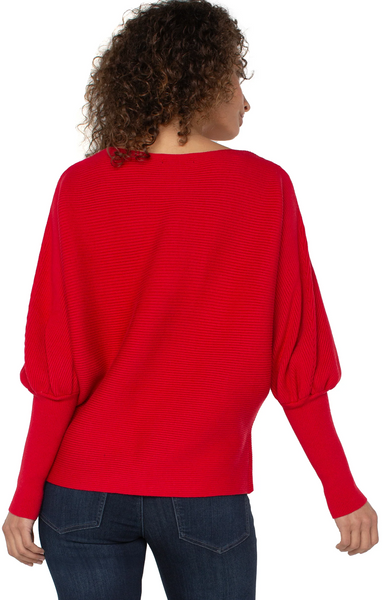 Liverpool Long Sleeve Boat Neck Dolman Sweater - Tango Red