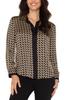Image of Liverpool Abstract Print Button-Up Shirt - Black/Gold