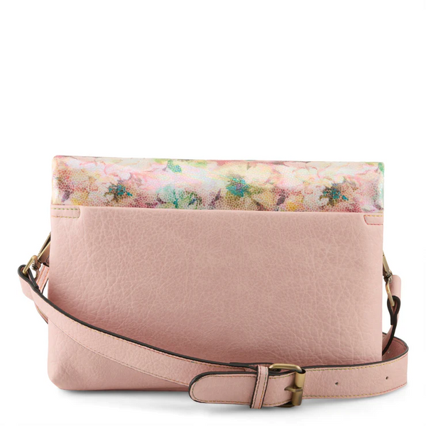 L'Artiste Envy Floral Print Crossbody Messenger Bag - Blush/Multicolor