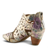 Image of L'Artiste by Spring Step Icon Laser Cut Peep Toe Metallic Leather Bootie - Lilac Multi