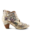 Image of L'Artiste by Spring Step Icon Laser Cut Peep Toe Metallic Leather Bootie - Lilac Multi