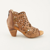 Image of L'Artiste by Spring Step Icon Laser Cut Peep Toe Bootie - Tan