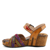 Image of L'Artiste by Spring Step Bosquet Strappy Wedge Sandal - Tan/Multicolor