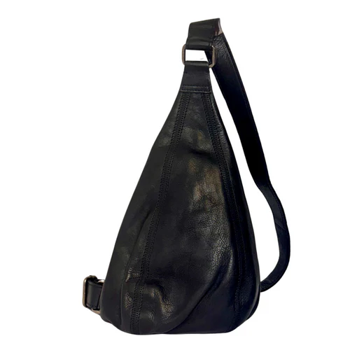 Latico Leathers Small Hippie Sling Bag - Black