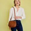 Image of Latico Leathers Ridge Stain-Washed Leather Crossbody Bag - Cognac