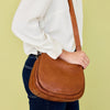 Image of Latico Leathers Ridge Stain-Washed Leather Crossbody Bag - Cognac