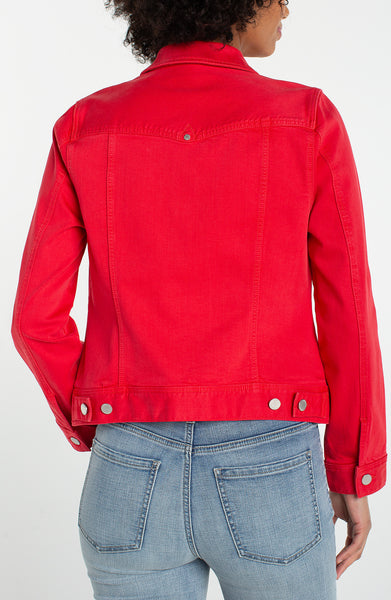 Liverpool Classic Jean Jacket - Cherry Rose Red