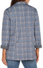 Image of Liverpool Glen Plaid Print Open Front Boyfriend Blazer - Blue Topaz Plaid