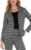 Image of Liverpool Plaid Print Fitted Blazer - Black/Grey Plaid