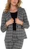 Image of Liverpool Plaid Print Fitted Blazer - Black/Grey Plaid