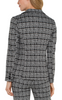 Image of Liverpool Plaid Print Fitted Blazer - Black/Grey Plaid