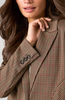 Image of Liverpool Fitted Cutaway Single Button Front Closure Blazer - Olive/Multicolor