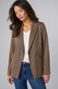 Image of Liverpool Fitted Cutaway Single Button Front Closure Blazer - Olive/Multicolor