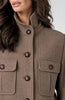 Image of Liverpool Funnel Neck Button Front Field Jacket - Chestnut Brown