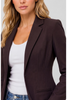 Image of Liverpool Single Button Front Closure Fit & Flare Blazer - Brown Truffle